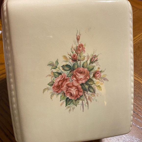 VINTAGE ATHENA CALIFORNIA TISSUE BOX HOLDER COTTAGECORE SHABBY CHIC ROSE PINK - Picture 5 of 8
